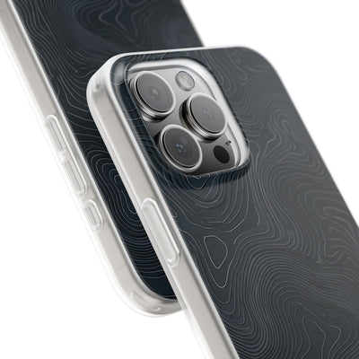 Black Lite Phone Case for iPhone - Obsidian Ridge Topo