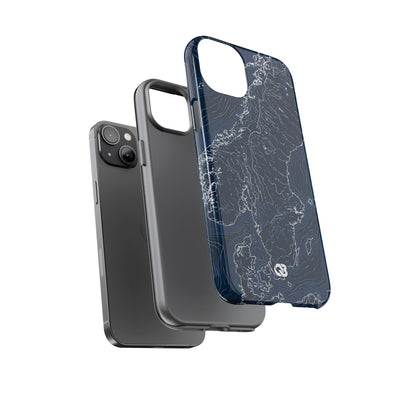 Nordic Contour Chart · Tough Phone Case for iPhone · Blue