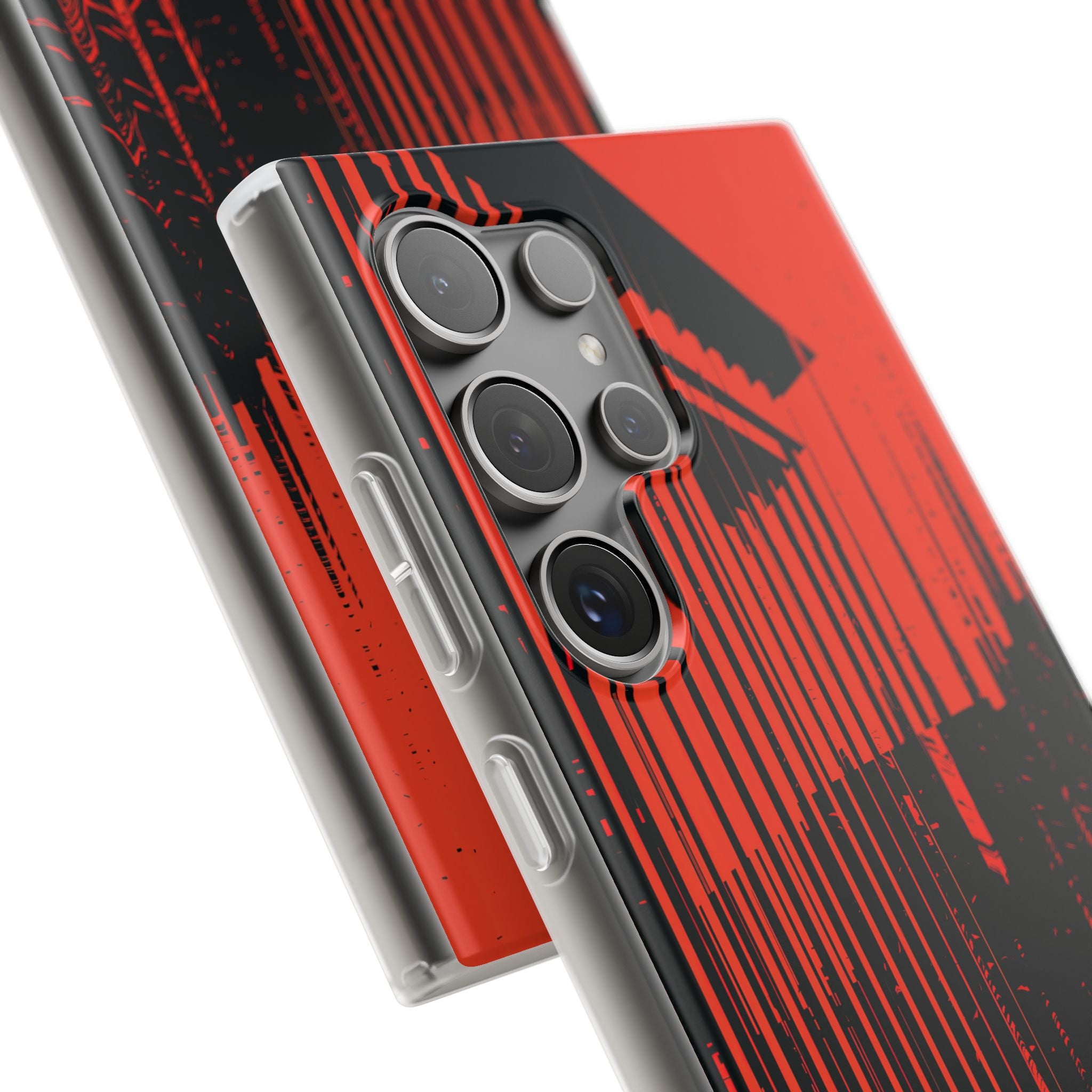 Red Lite Phone Case for Samsung - Crimson Brutalist Distortion