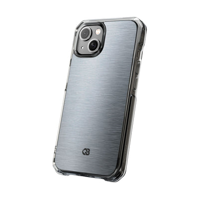 Silver Impact MagSafe Phone Case for iPhone - Satin Chrome Grain
