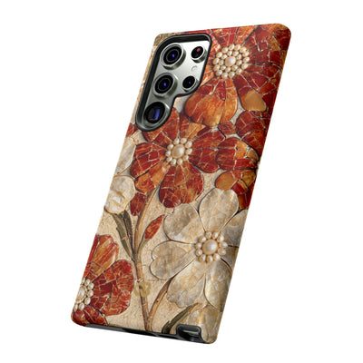 Carnelian Pearl Bloom · Tough Phone Case for Samsung · Orange