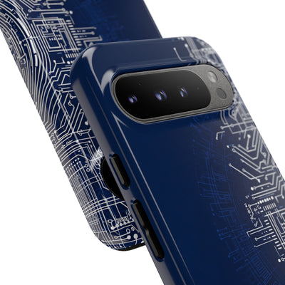 Blue Tough Phone Case for Google Pixel - Cobalt Circuit Logic