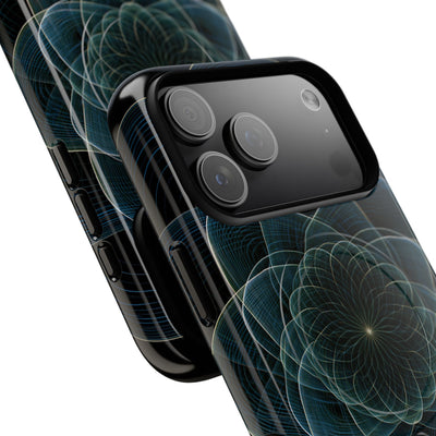 Blue Tough 2.0 Magsafe Phone Case for iPhone - Celestial Wireframe Bloom
