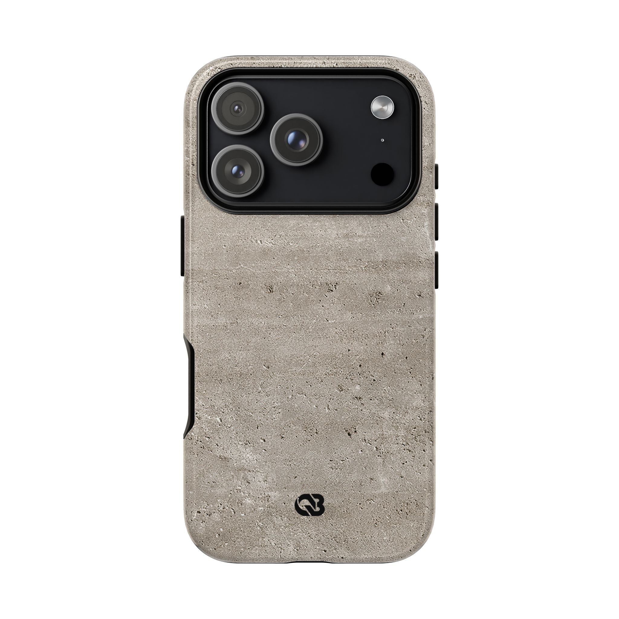 Grey Tough Phone Case for iPhone - Brutalist Stone Grit