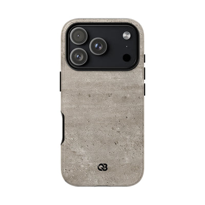 Grey Tough Phone Case for iPhone - Brutalist Stone Grit