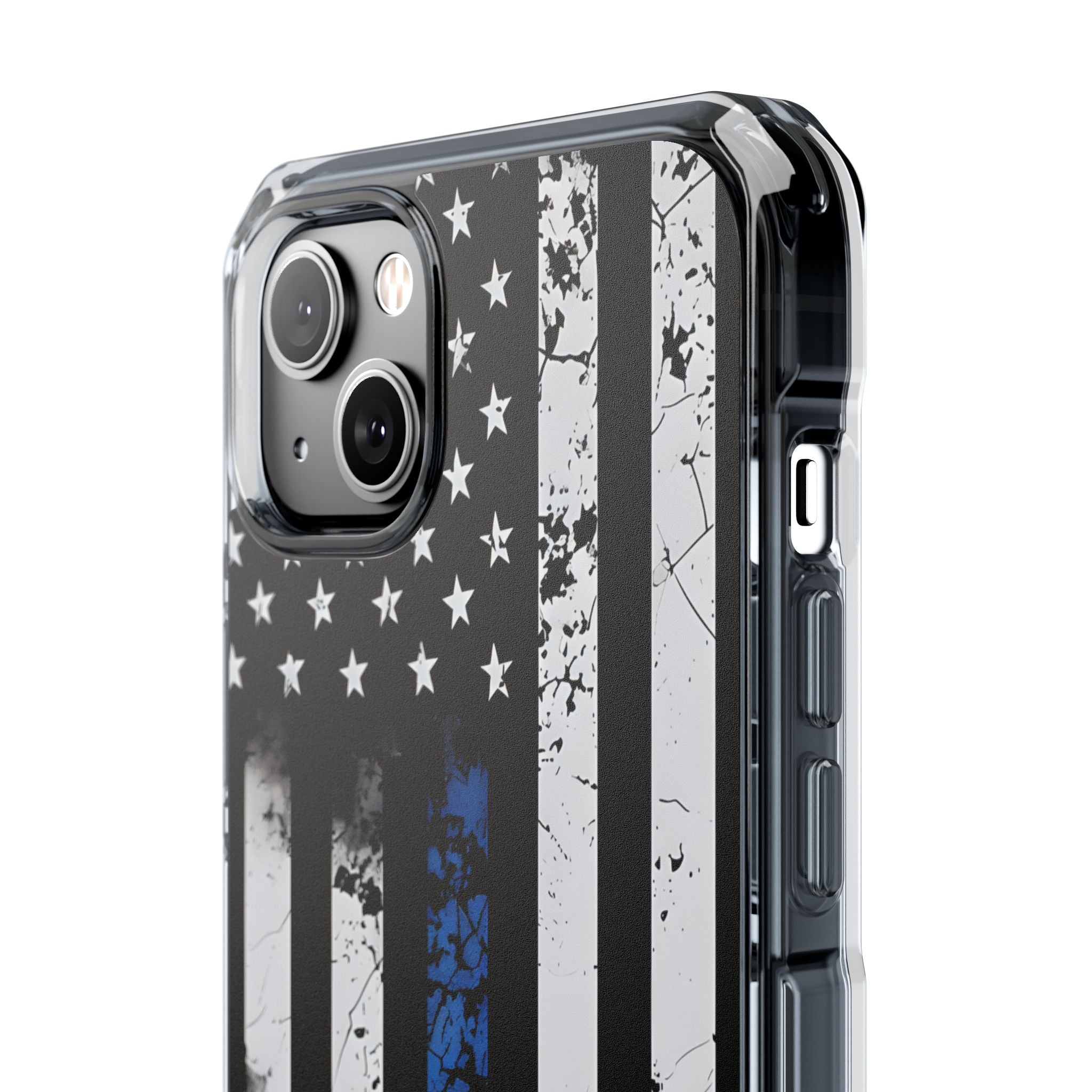 Blau gestreifte Flagge iPhone 14 Plus Case - Impact