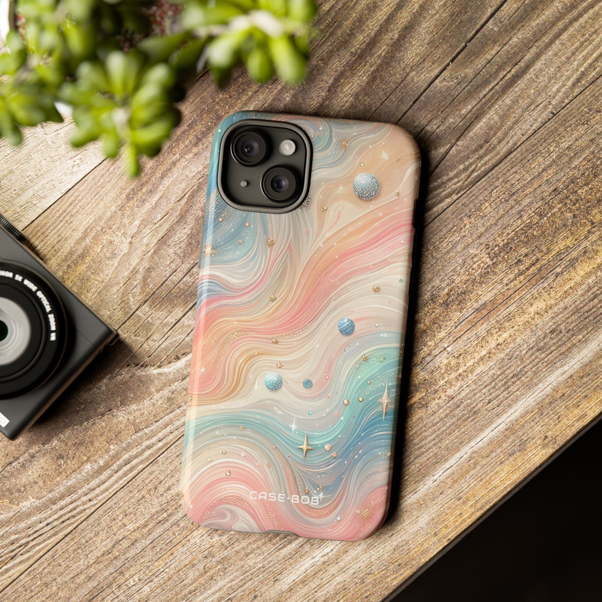 Iridescent Swirls iPhone 15 Plus Skal - Tough