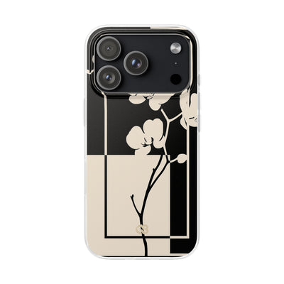 Beige Lite Phone Case for iPhone - Nocturnal Orchid Frame