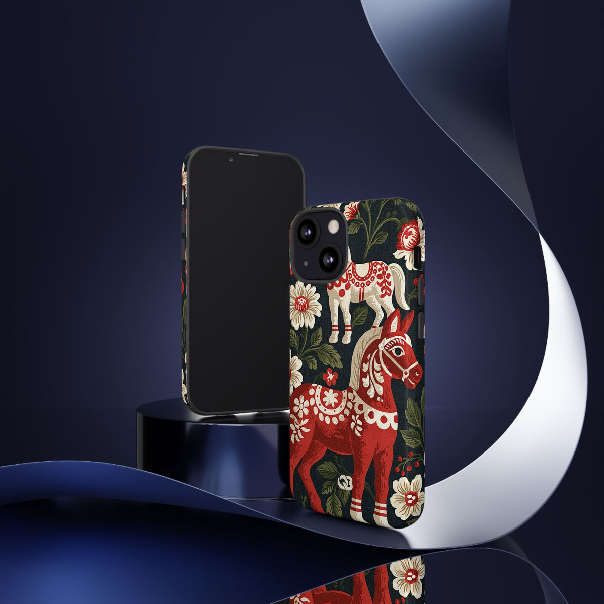 Nordic Dala Meadow · Tough Phone Case for iPhone · Red