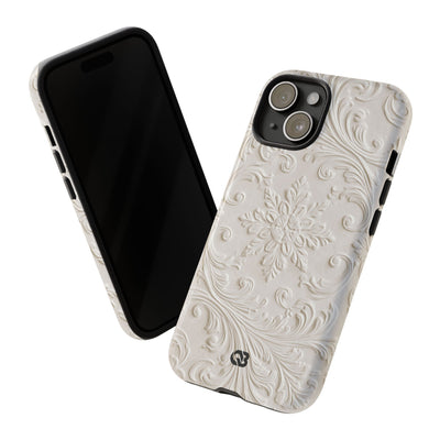 Ivory Baroque Relief · Tough Phone Case for iPhone · White