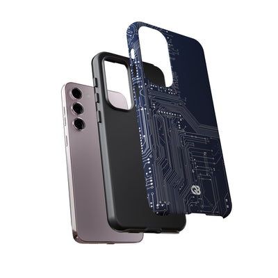Blue Tough Phone Case for Samsung - Cobalt Data Stream