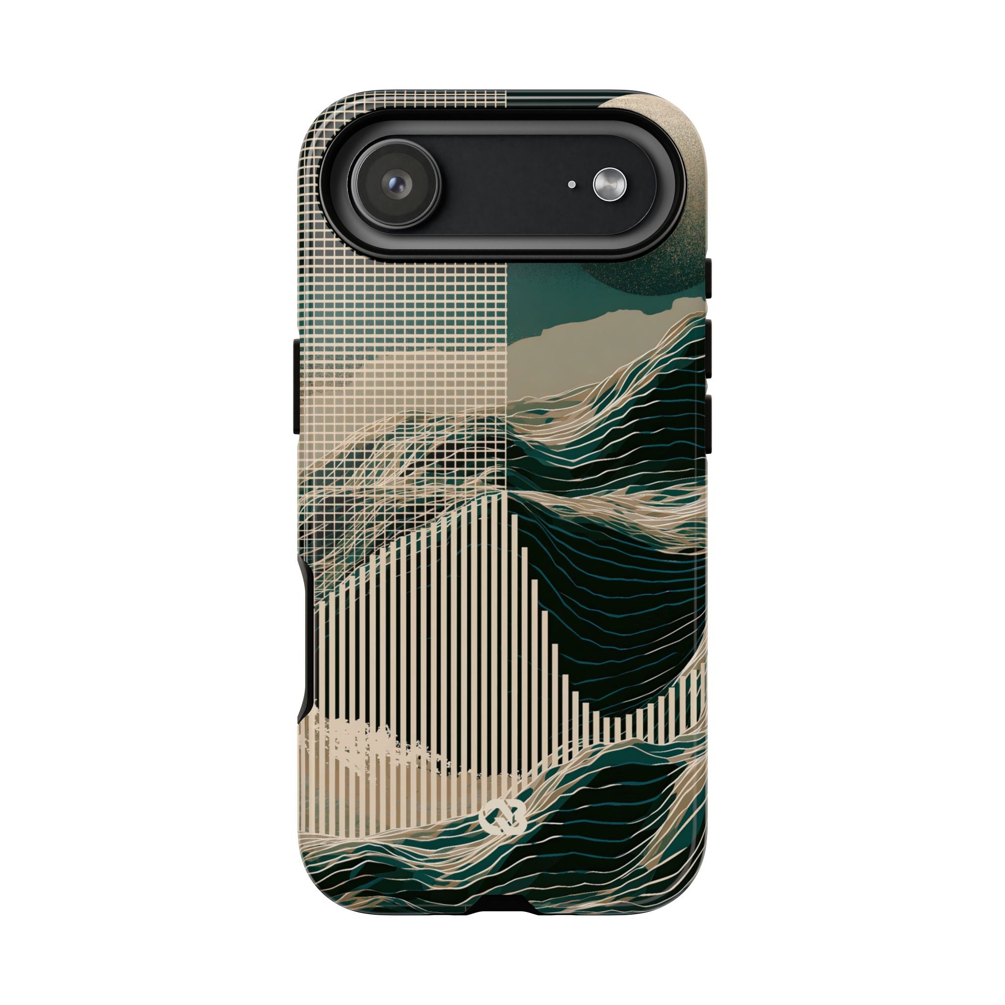 Green Tough Phone Case for iPhone - Lunar Moss Topography