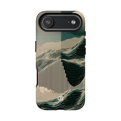 Green Tough Phone Case for iPhone - Lunar Moss Topography