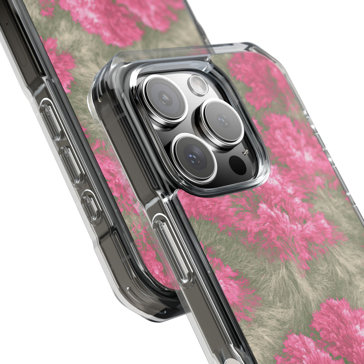 Digital Blossom · Clear Impact Magnetic Phone Case for iPhone · Pink