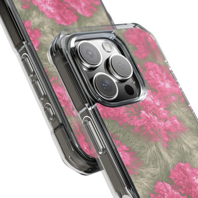 Digital Blossom · Clear Impact Magnetic Phone Case for iPhone · Pink