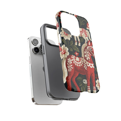 Nordic Dala Meadow · Tough Phone Case for iPhone · Red