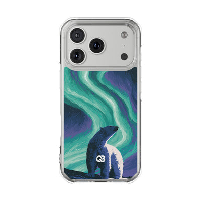 Arctic Aurora Bear · Clear Impact Magnetic Phone Case for iPhone · Teal