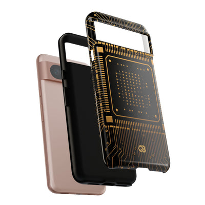 Gold Tough Phone Case for Google Pixel - Cyber Gold Processor