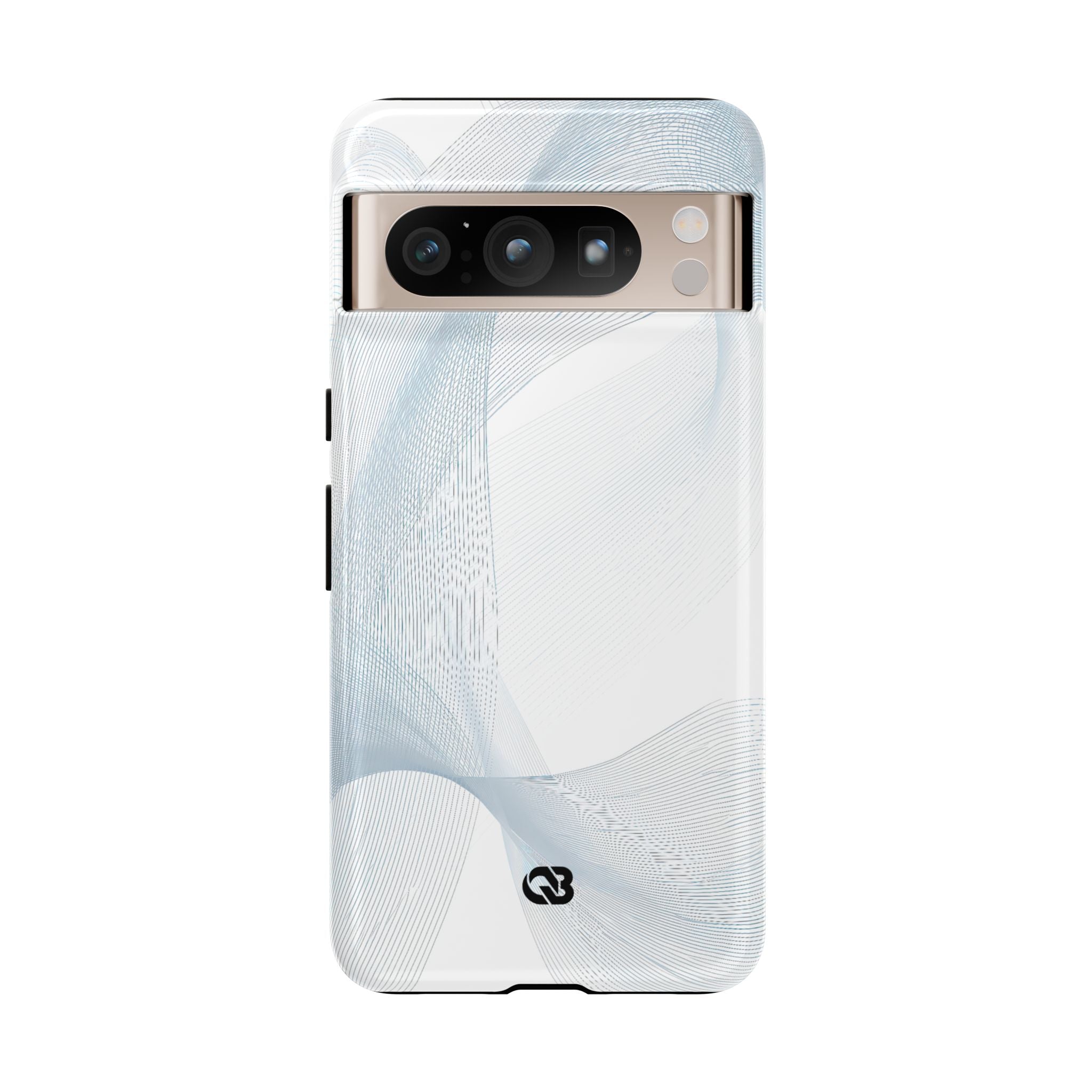 White Tough Phone Case for Google Pixel - Arctic Line Current