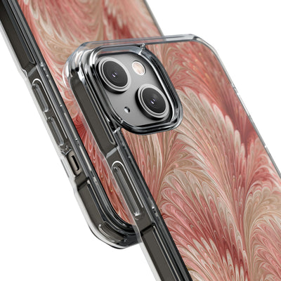 Blush Petal Plume · Clear Impact Magnetic Phone Case for iPhone · Pink