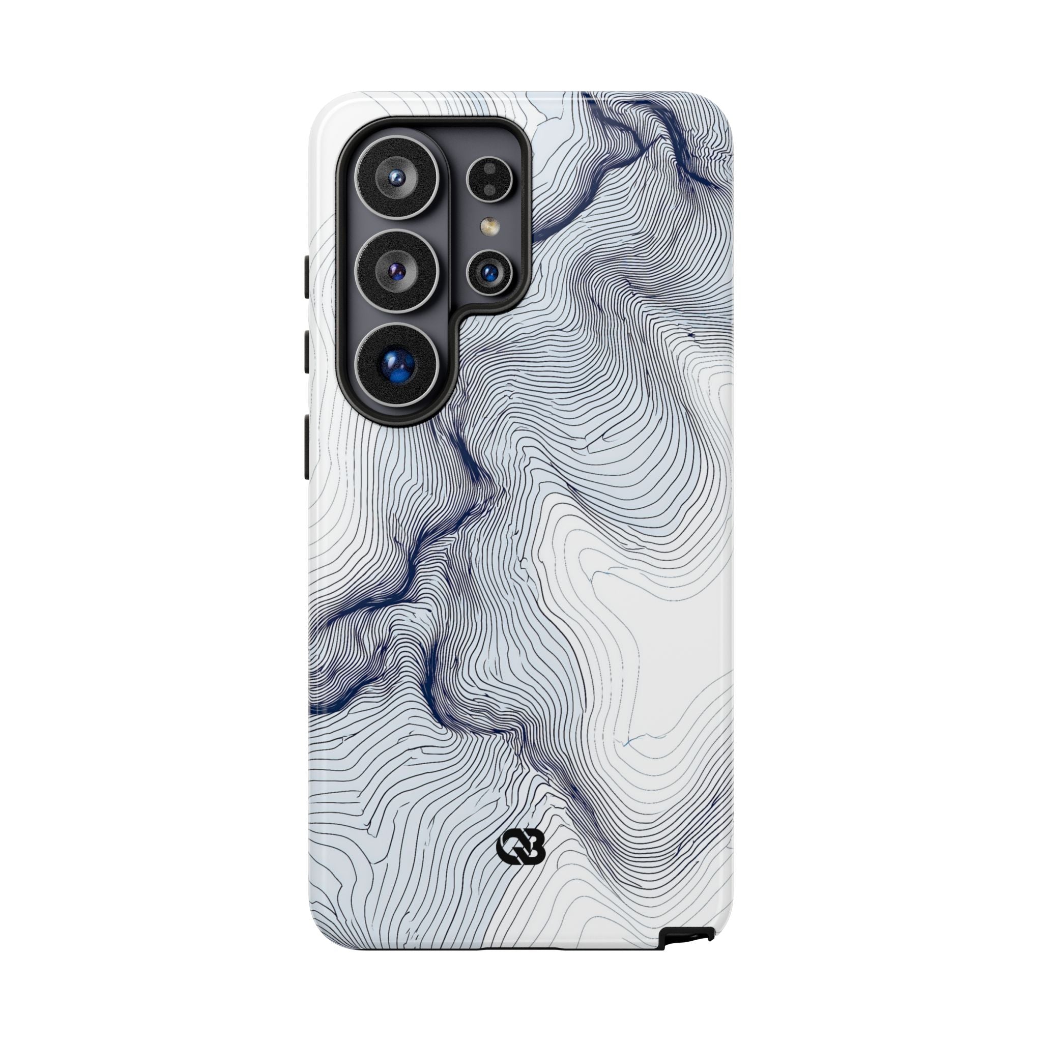 White Tough Phone Case for Samsung - Nordic Ridge Topo