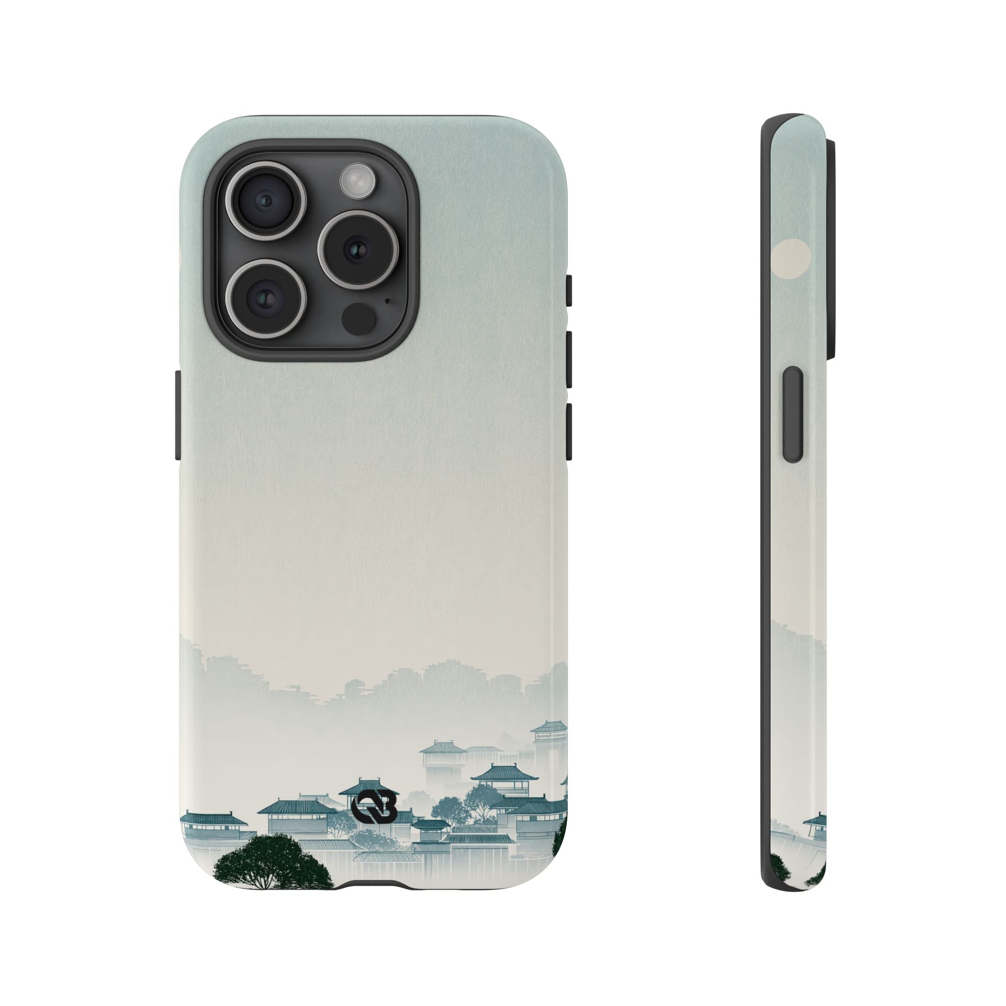 Blue Tough Phone Case for iPhone - Mist Valley Pagoda