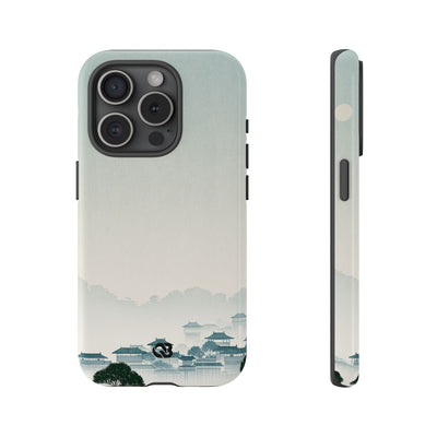 Blue Tough Phone Case for iPhone - Mist Valley Pagoda