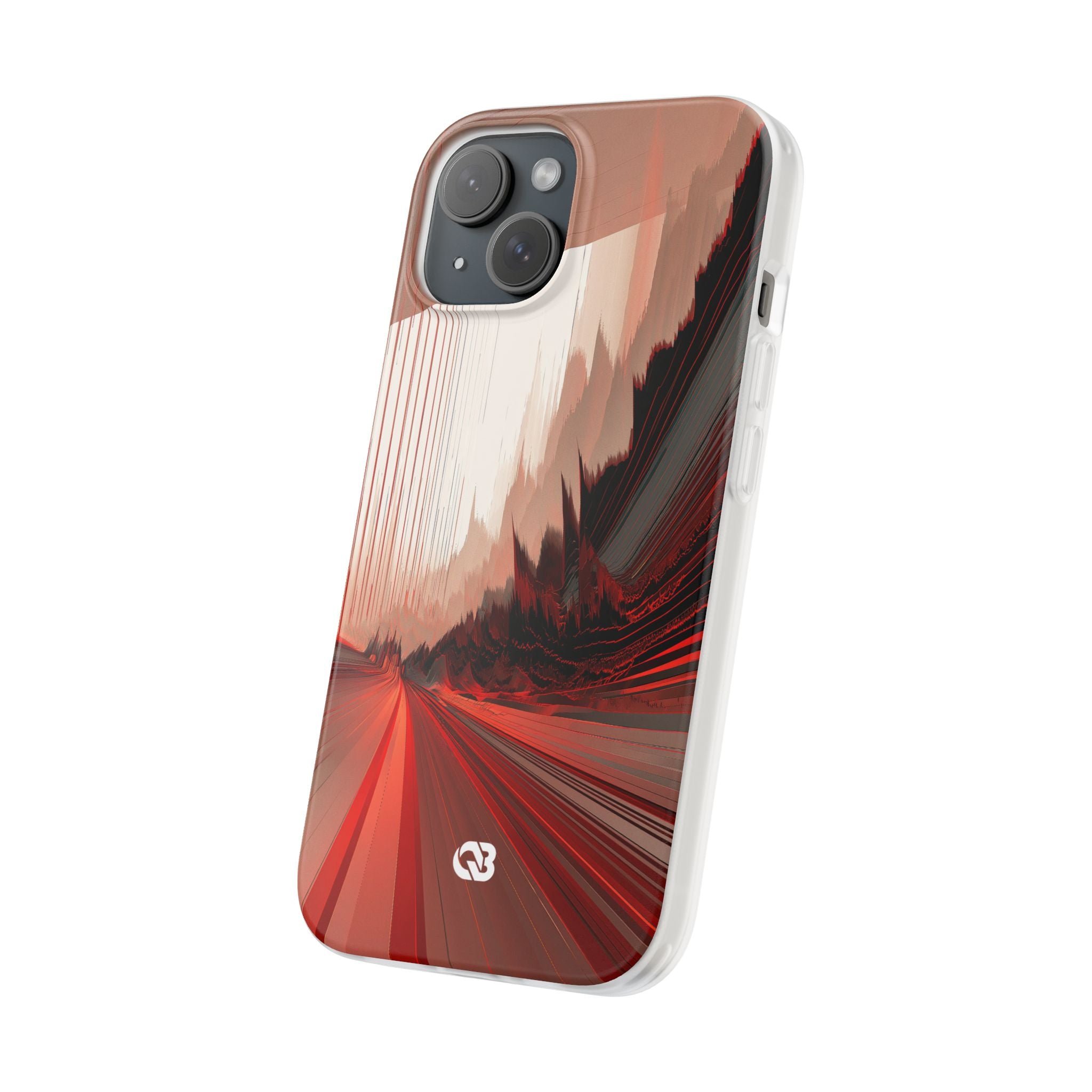 Red Lite Phone Case for iPhone - Crimson Pulse Horizon