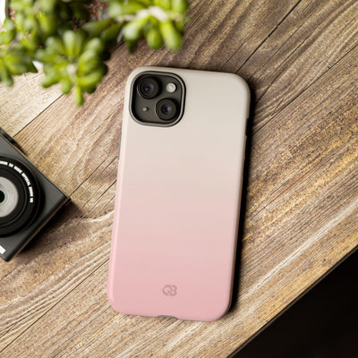 Pink Tough Phone Case for iPhone - Frosted Blush Horizon
