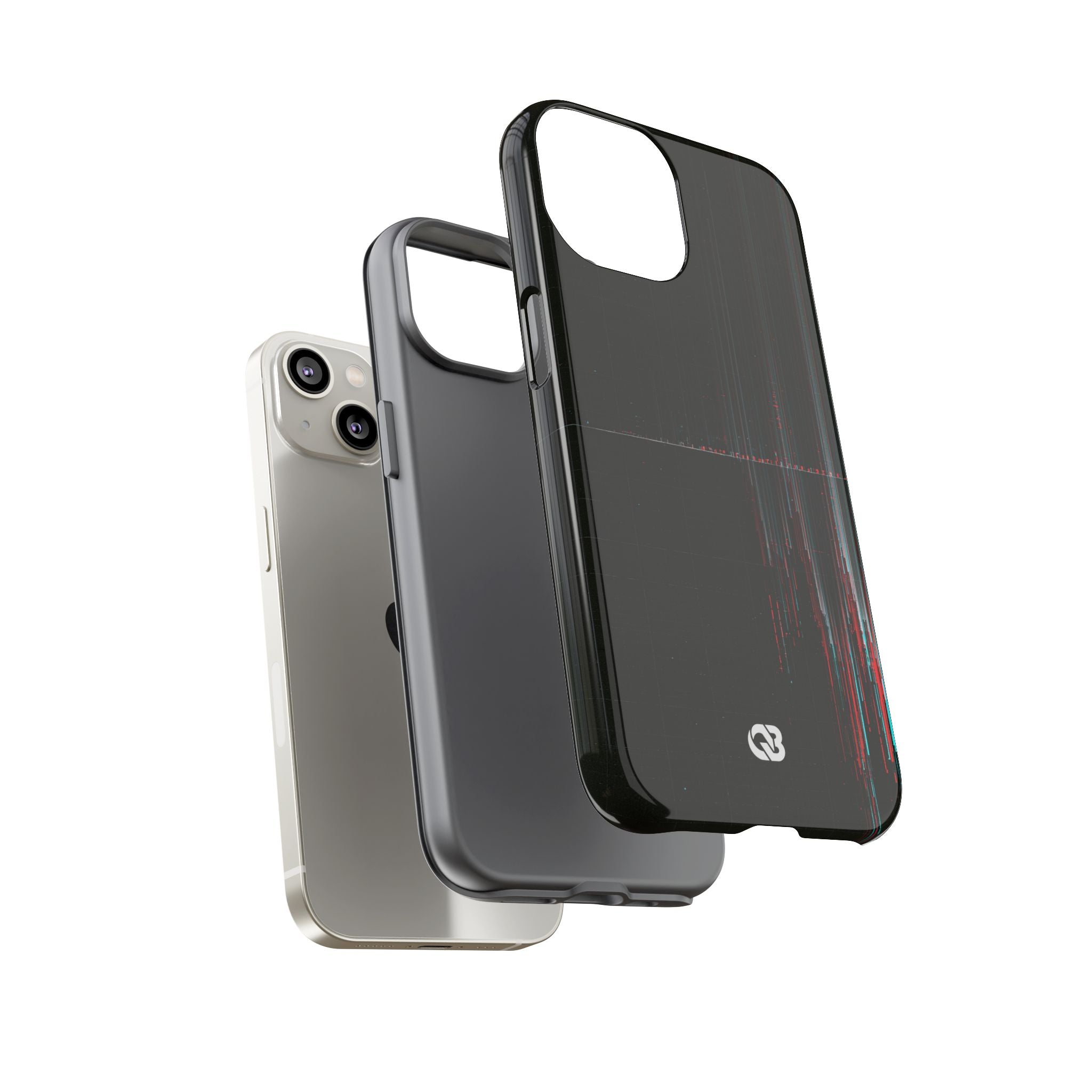 Black Tough Phone Case for iPhone - Corrupted Data Stream