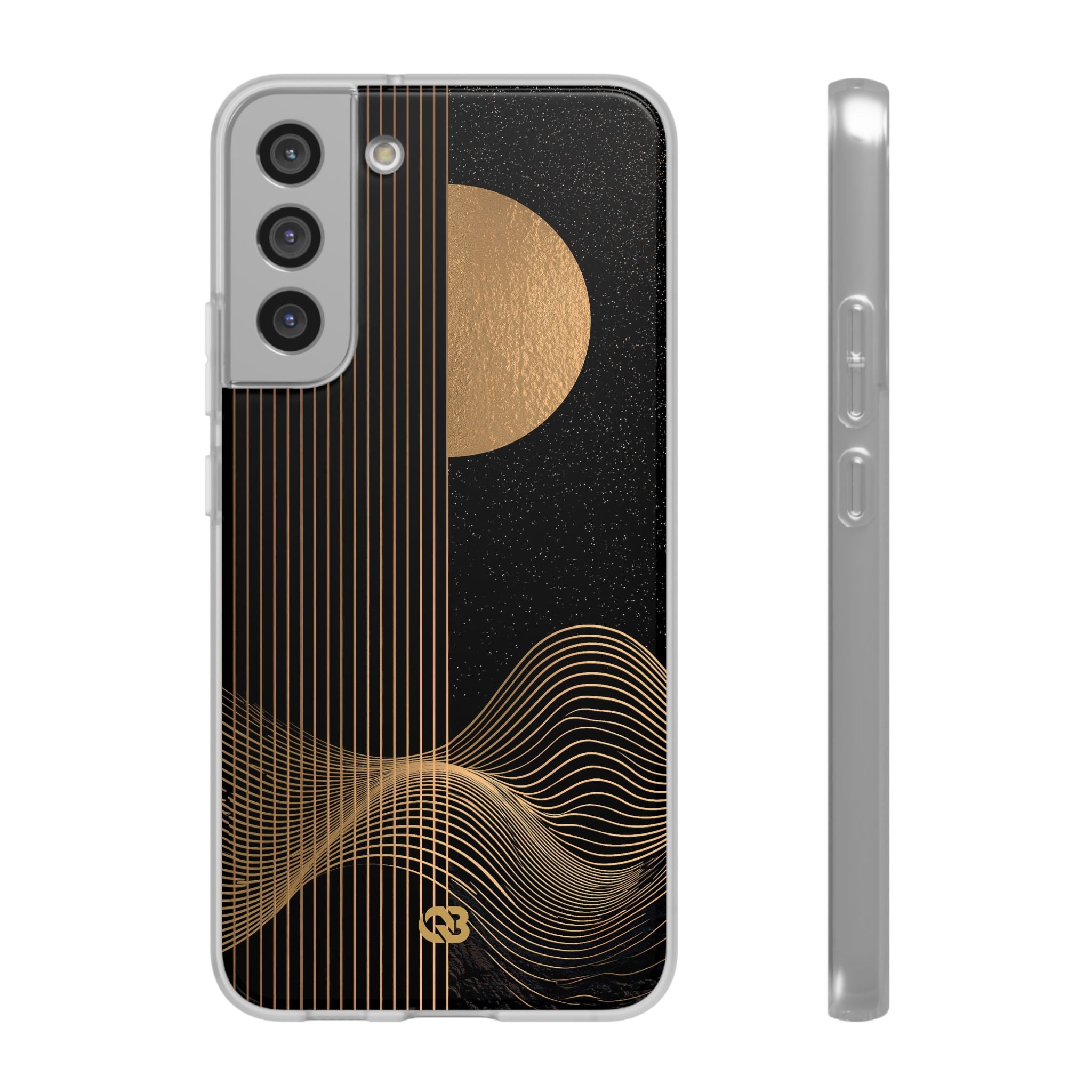 Gold Lite Phone Case for Samsung - Gilded Obsidian Dunes