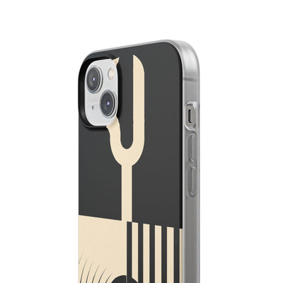 Black Lite Phone Case for iPhone - Ivory Signal Grid