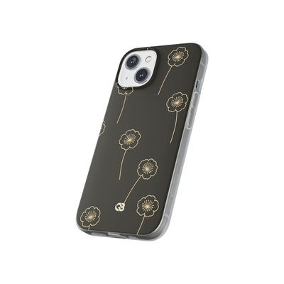 Black Lite Phone Case for iPhone - Obsidian Sand Petals