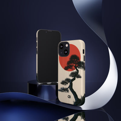Crimson Sun Bonsai · Tough Phone Case for iPhone · Beige