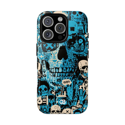 Electric Skull Graffiti · Tough 2.0 Magnetic Phone Case for iPhone · Blue