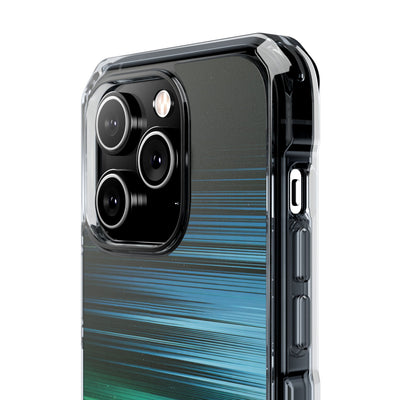 Digital Shoreline Drift · Clear Impact Magnetic Phone Case for iPhone ·  Teal