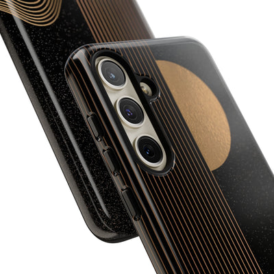 Gold Tough Phone Case for Samsung - Gilded Obsidian Dunes