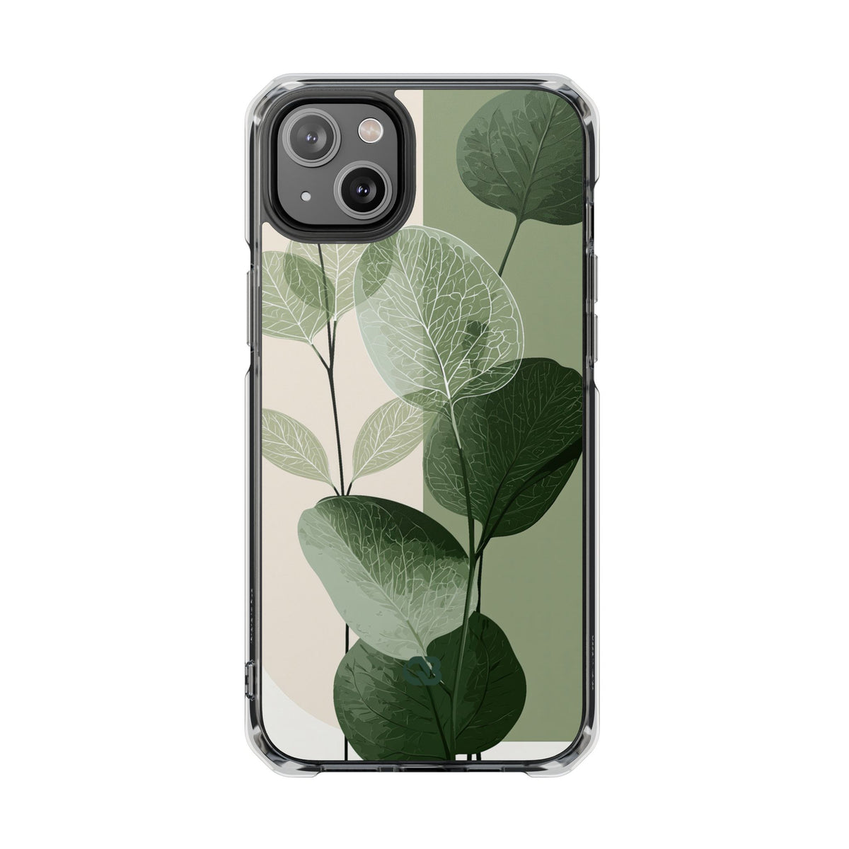 Layered Eucalyptus Study · Clear Impact Magnetic Phone Case for iPhone ·  Green
