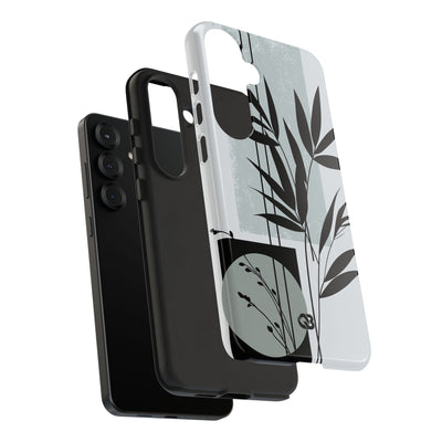 Grey Tough Phone Case for Samsung - Sage Bamboo Noir