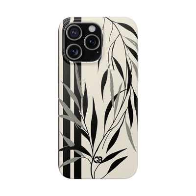 Beige Lite Phone Case for iPhone - Soot Leaf Sketch