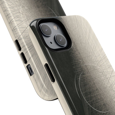 Beige Tough 2.0 Magsafe Phone Case for iPhone - Brutalist Graphite Grid