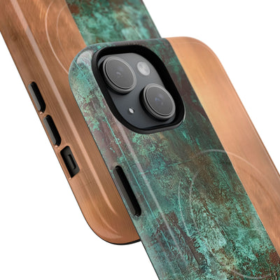 Teal Tough 2.0 Magsafe Phone Case for iPhone - Verdigris Copper Slab