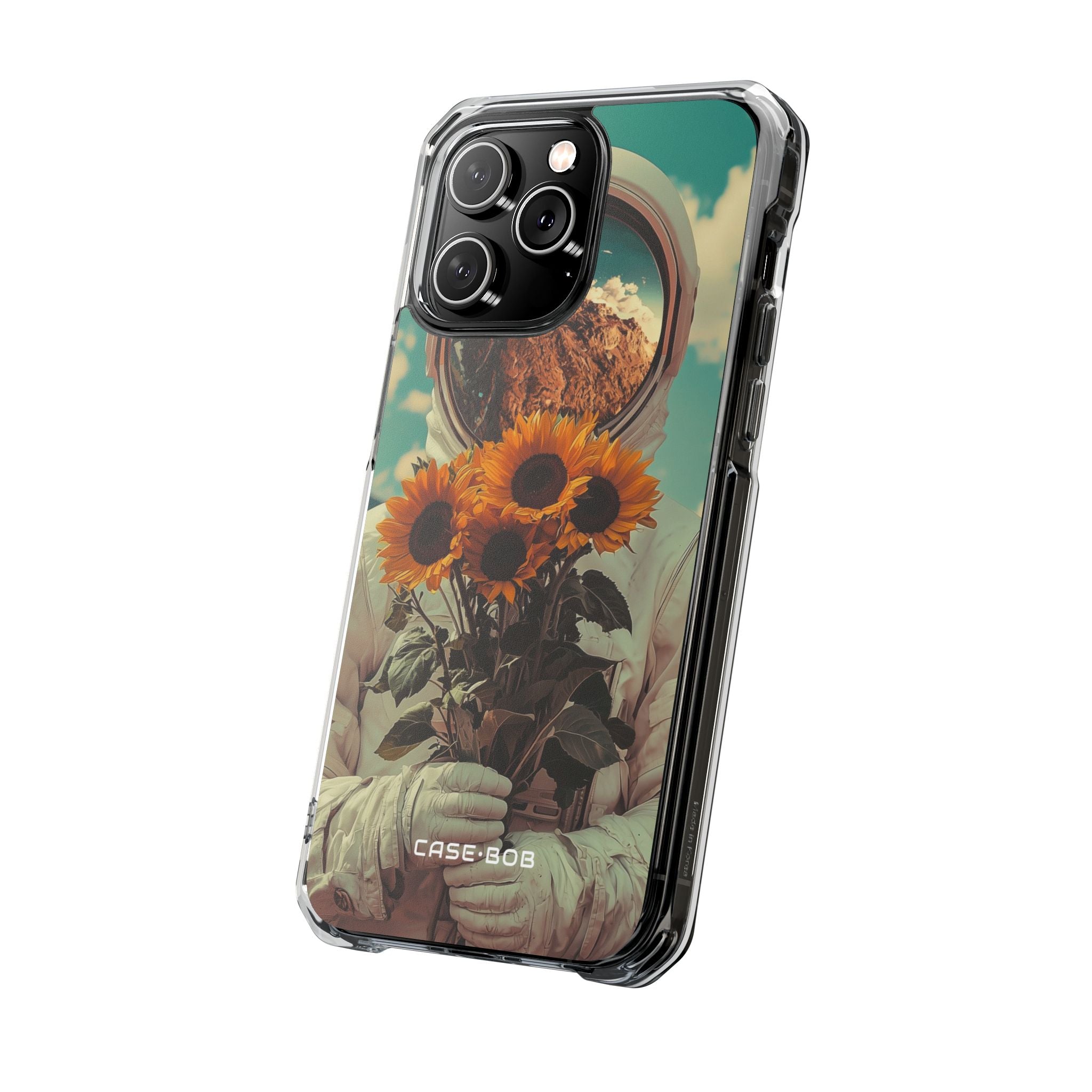 Auringonkukka Astronaut iPhone 14 Pro Max - Impact suojakotelo
