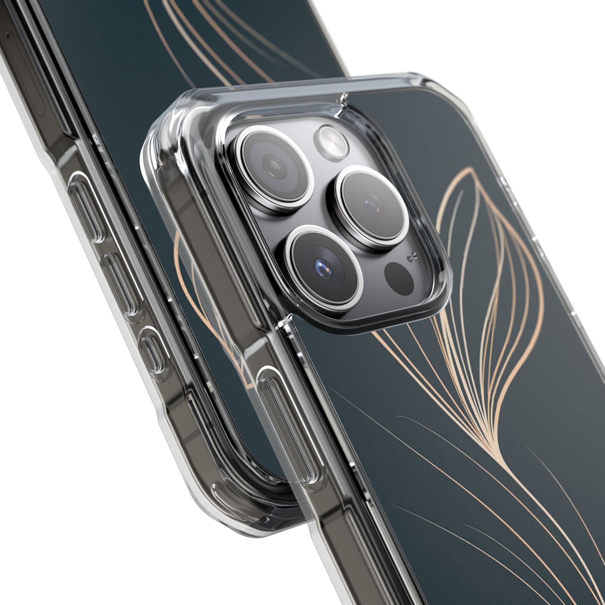 Teal Impact MagSafe Phone Case for iPhone - Sandstone Silk Flora