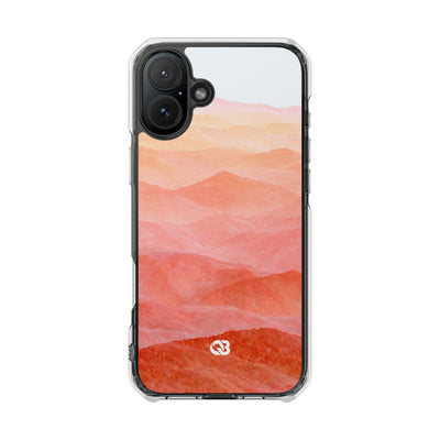 Alpenglow Ridge Vista · Clear Impact Magnetic Phone Case for iPhone · Orange