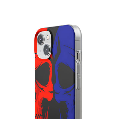 Crimson Cobalt Skulls · Soft Phone Case for iPhone