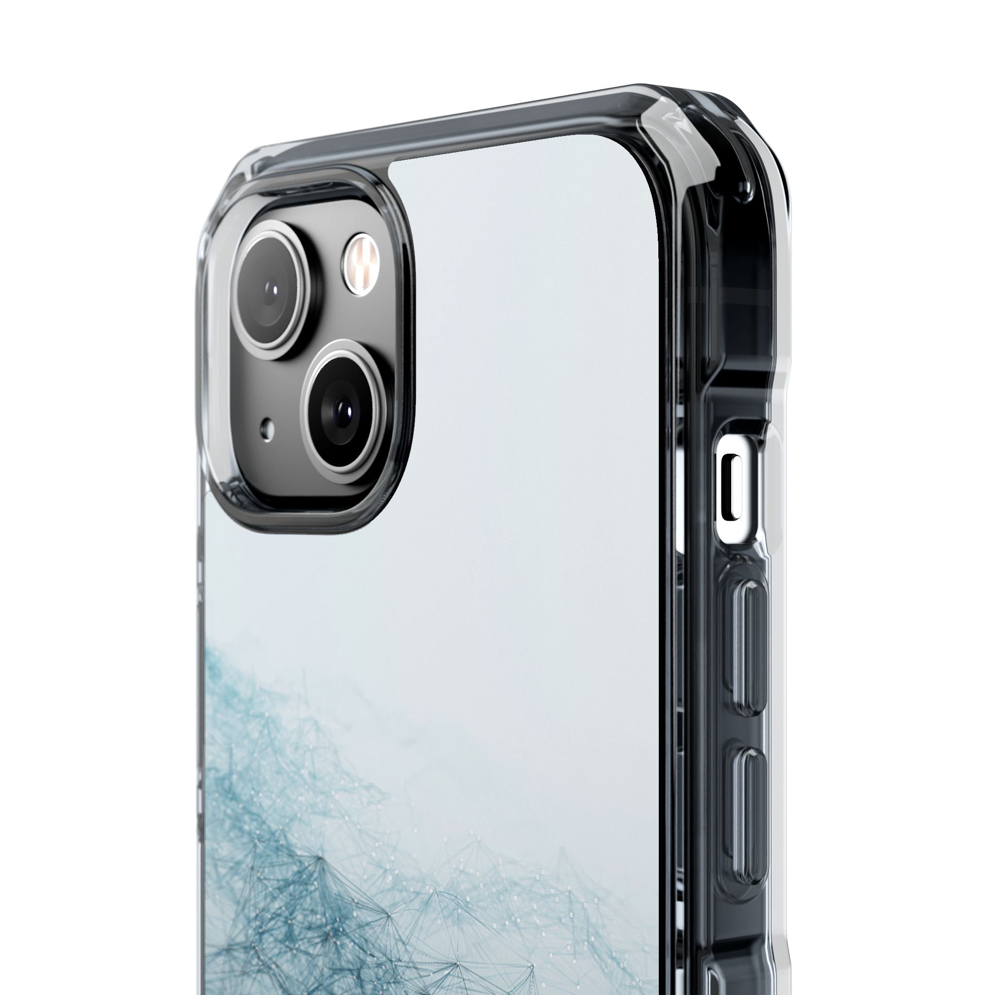 Teal Impact MagSafe Phone Case for iPhone - Cyan Vector Lattice