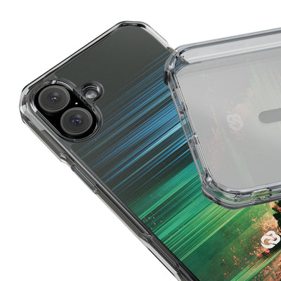 Digital Shoreline Drift · Clear Impact Magnetic Phone Case for iPhone ·  Teal