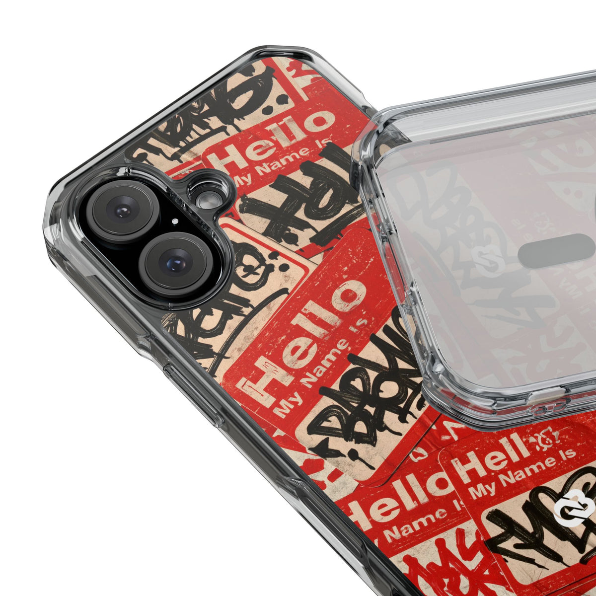 Slap Tag Collage · Clear Impact Magnetic Phone Case for iPhone · Red