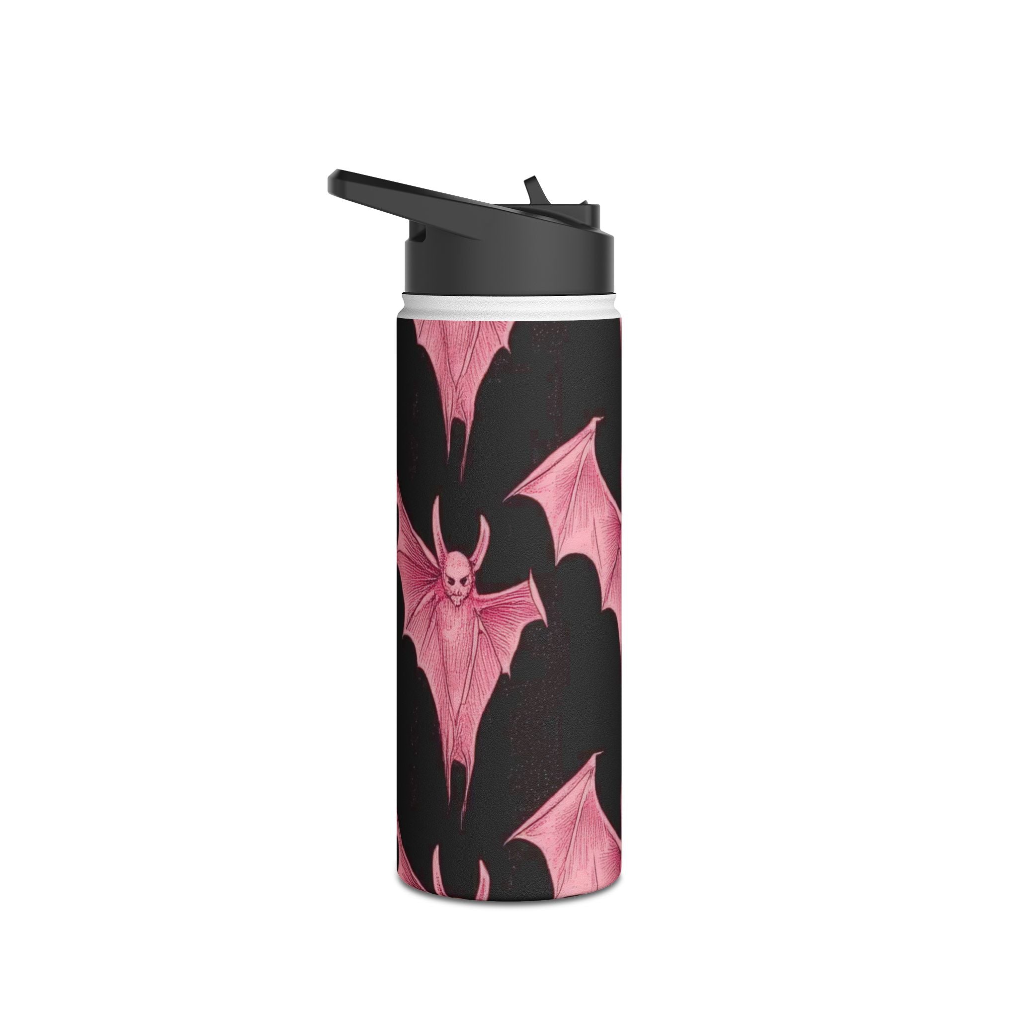Pink Batwave - Stainless Steel Water Bottle